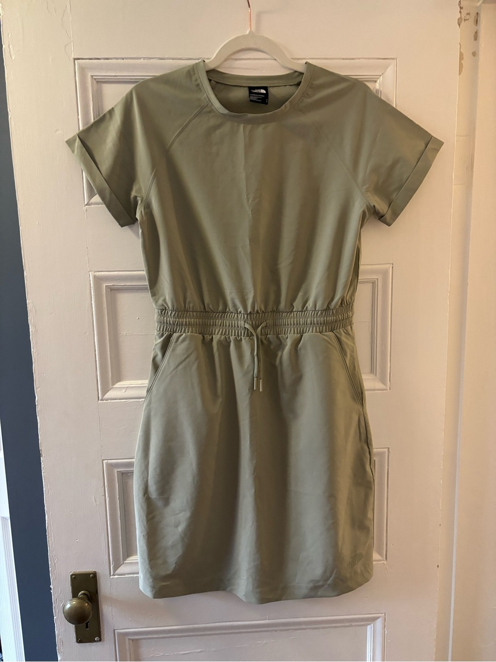 The North Face Sage Green Short-Sleeve Drawstring Waist Dress